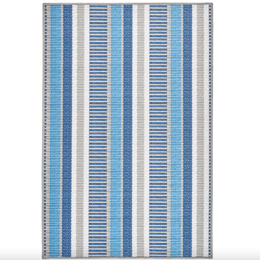 Always Greener Blue/Grey Machine Washable Rug WASHABLE