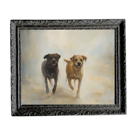 Antique Chien, French Black Mould Framed Art- 5x7 Framed Art