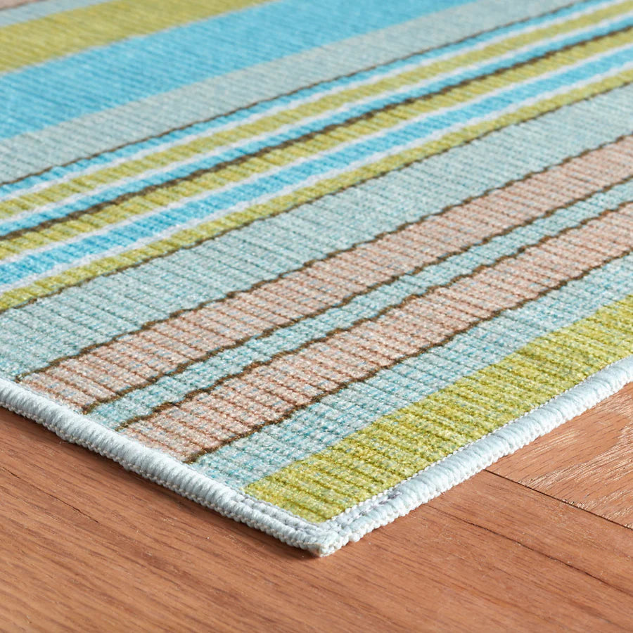 Aquinnah Ticking Multi Machine Washable Rug WASHABLE