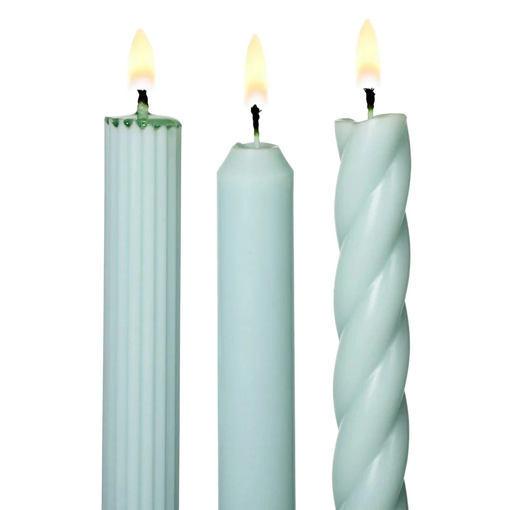 Assorted Light Blue Taper Candles & Home Fragrance