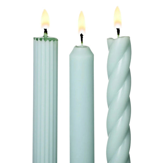 Assorted Light Blue Taper Candles & Home Fragrance