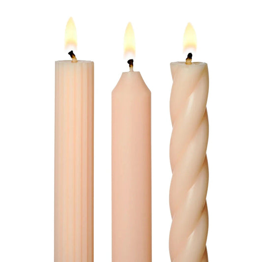 Assorted Pale Pink Taper Candles & Home Fragrance