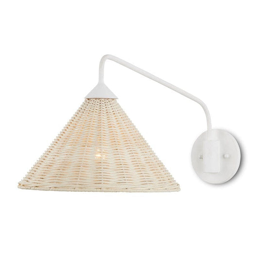 Basket White Swing-Arm Sconce Wall Sconces