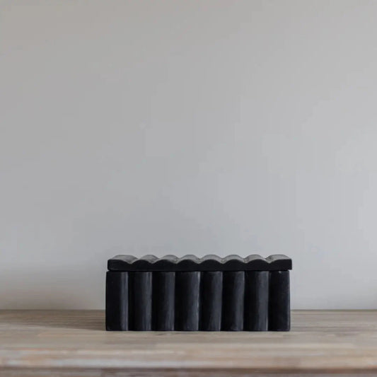 Black Marble Fluted Box Objects & Accents