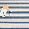 Blue Awning Stripe Machine Washable Rug WASHABLE