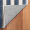 Blue Awning Stripe Machine Washable Rug WASHABLE