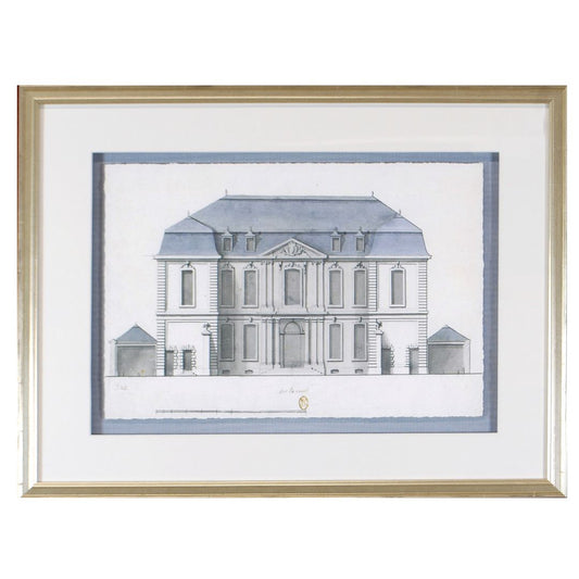 Blue Roof Facade V Framed Art