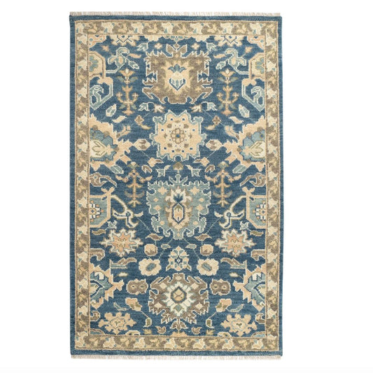 Camille Navy Hand-knotted Rug Rugs