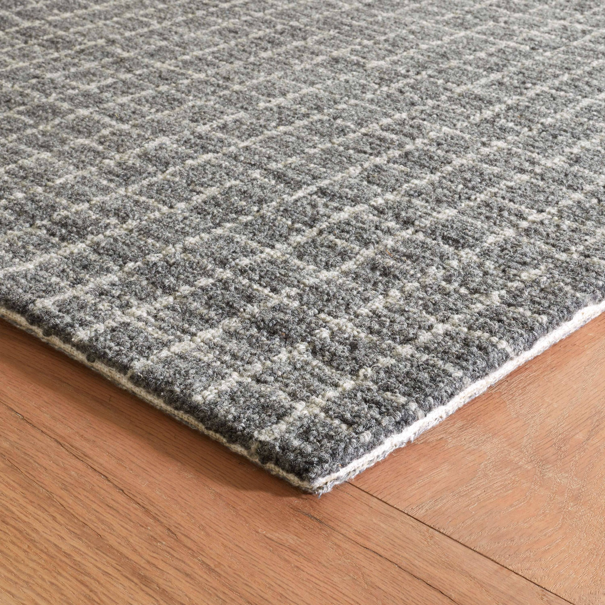 Conall Grey Hand Micro Hooked Wool Rug Rugs