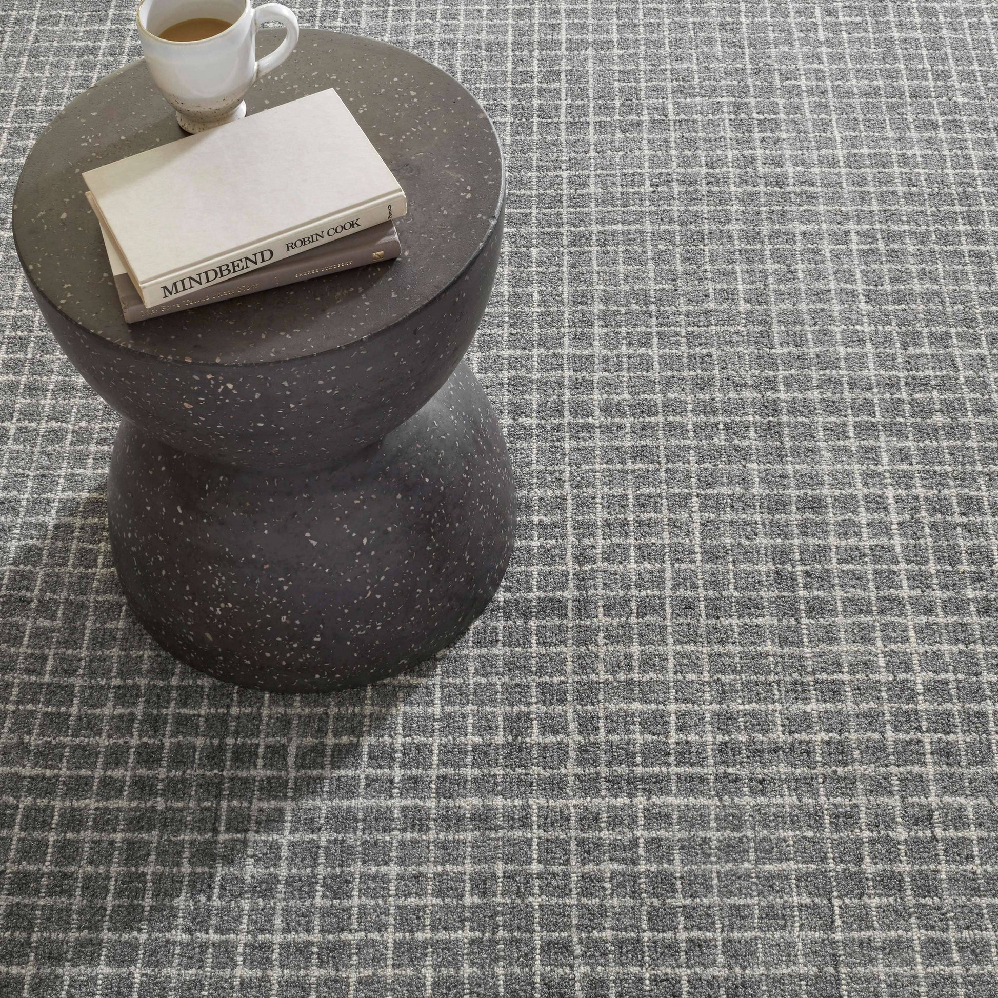Conall Grey Hand Micro Hooked Wool Rug Rugs