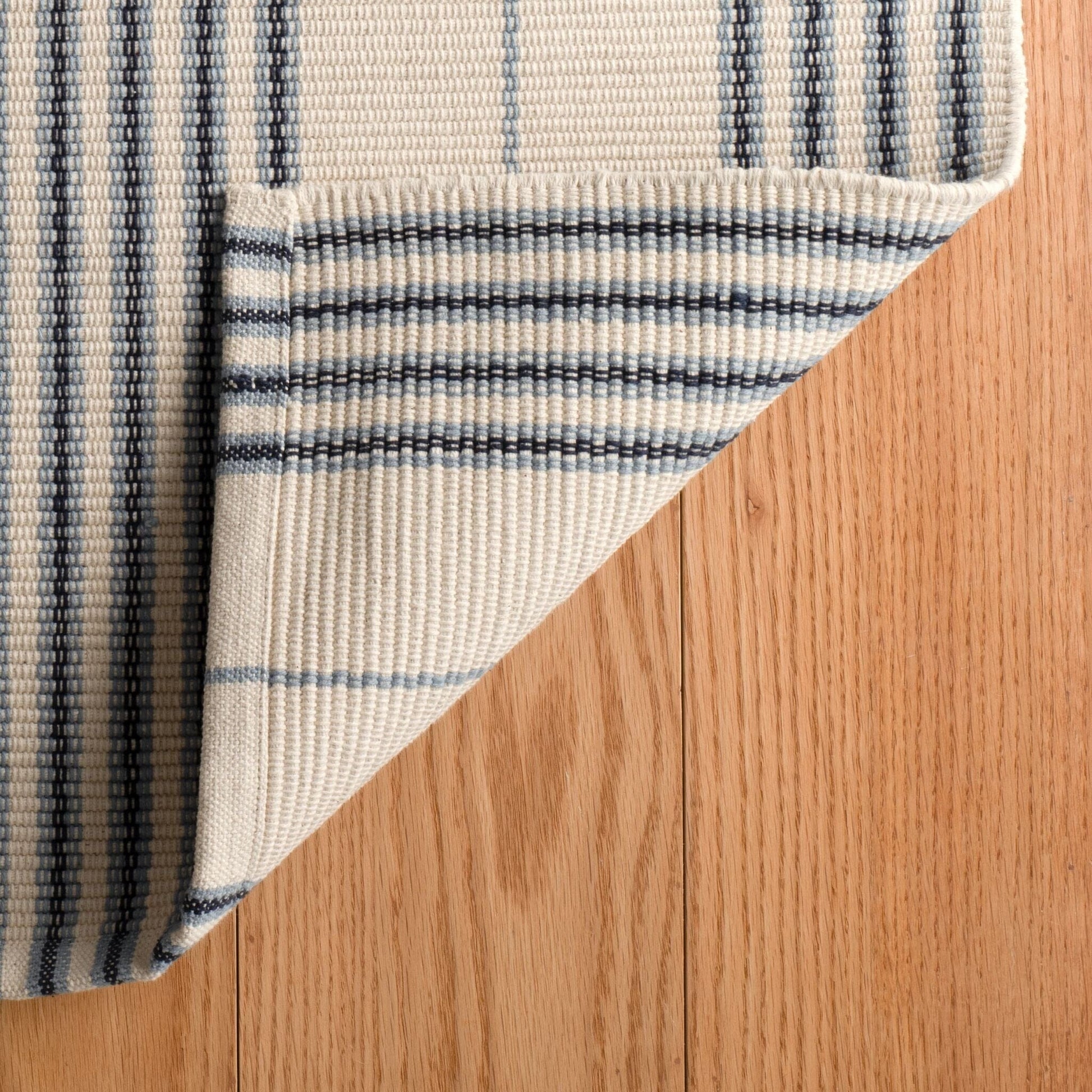 Conway Blue Handwoven Cotton Rug Rugs
