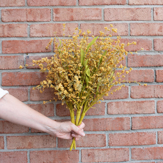Cream Yellow Seed Berry Bush 21" Greenery