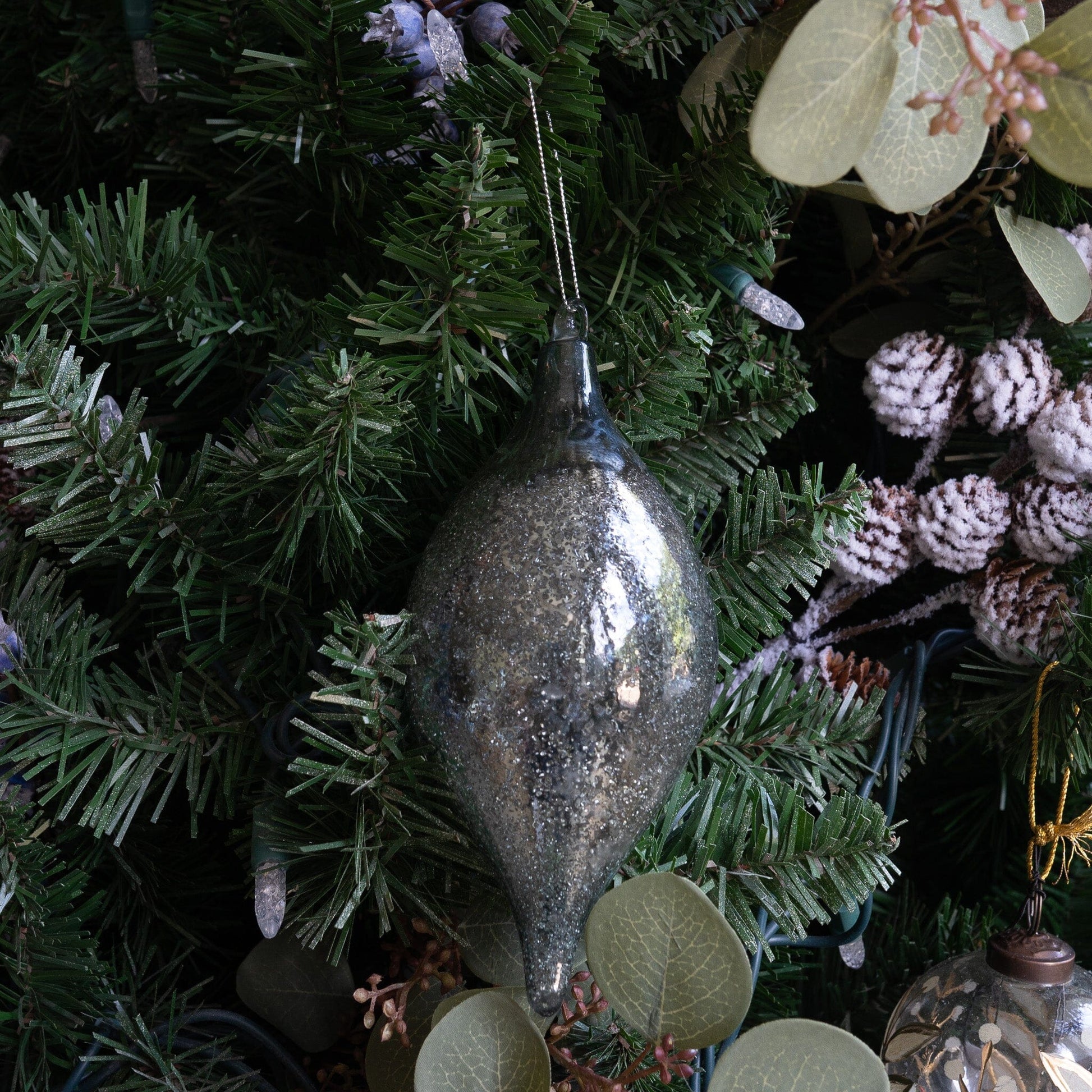 Dark Blue Mercury Glass Ornament Objects & Accents