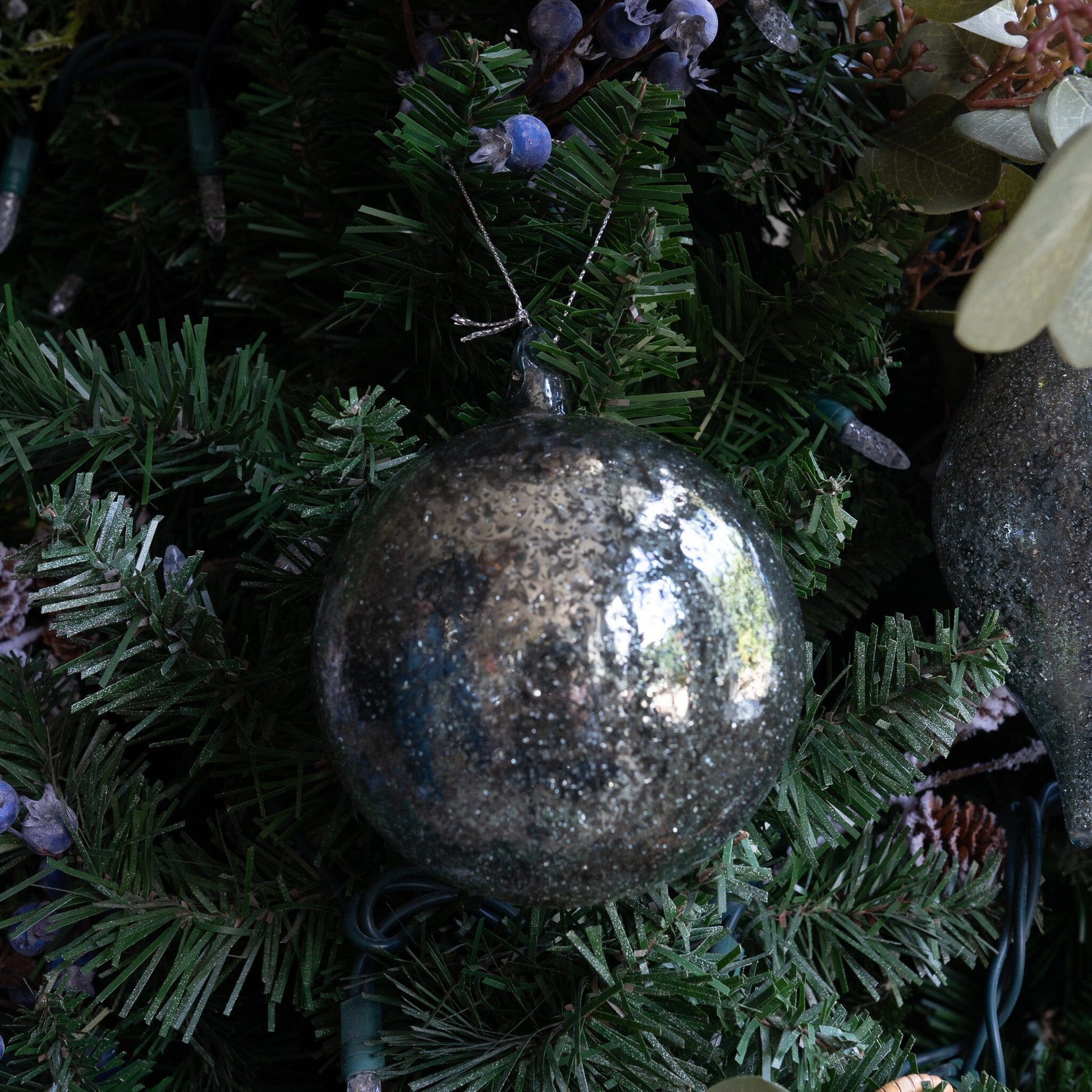 Dark Blue Mercury Glass Ornament Objects & Accents