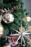 Dark Red and Half White Glass Ornament Objects & Accents