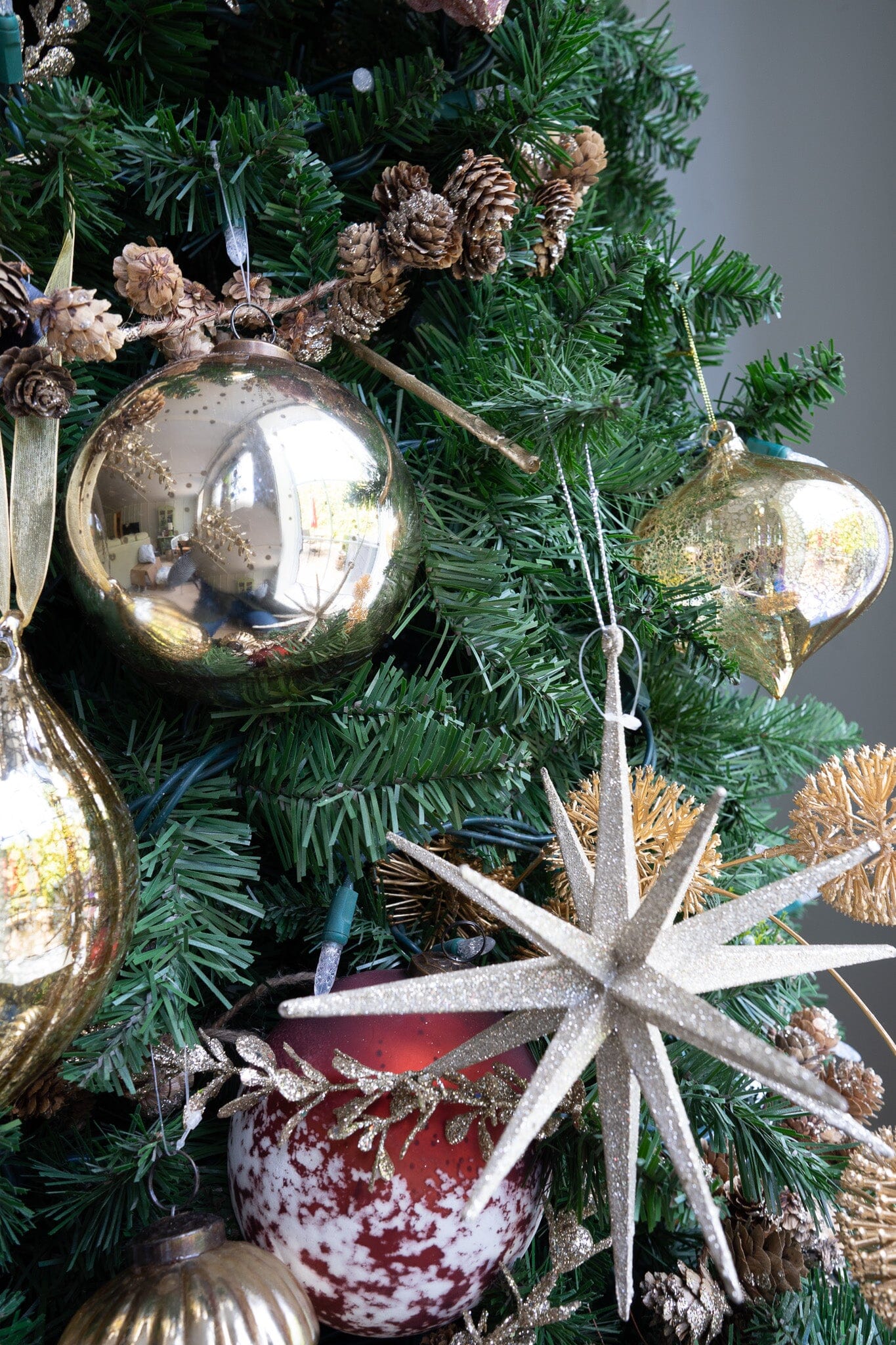 Dark Red and Half White Glass Ornament Objects & Accents