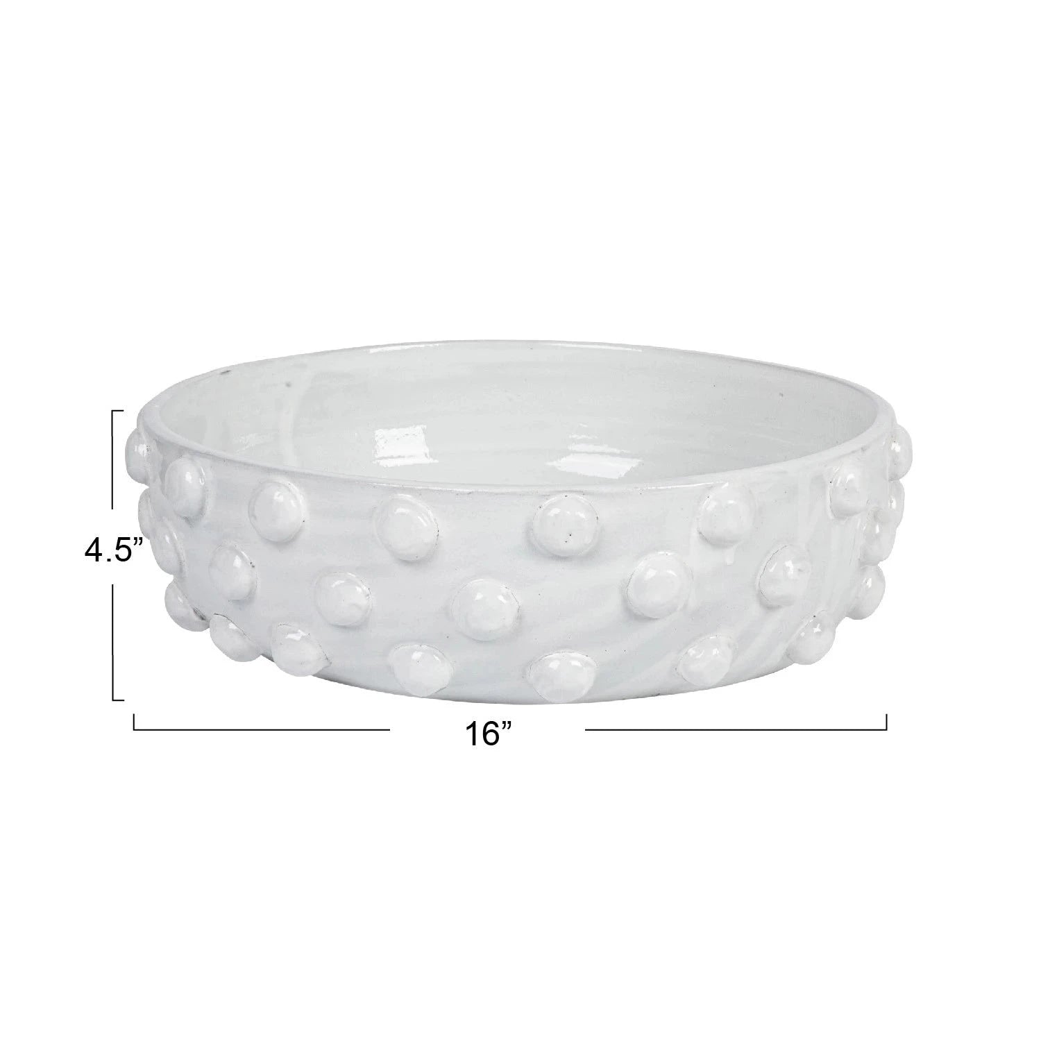 Decorative Terra Cotta Dotted Bowl Objects & Accents