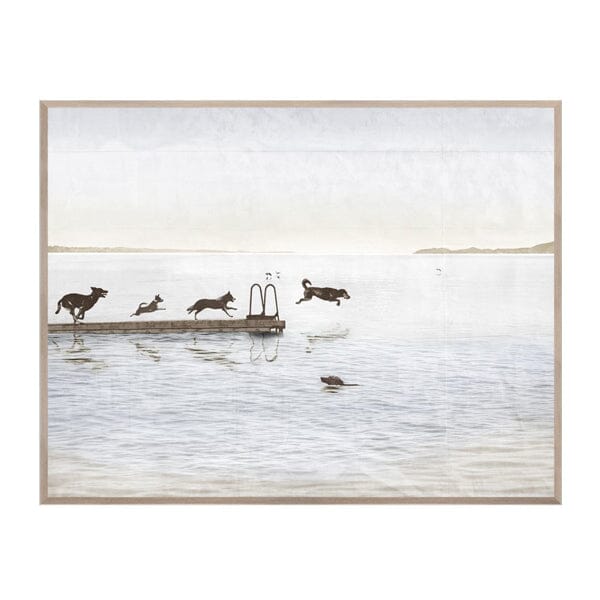 Dogs Day at the Cottage - Large Framed Art
