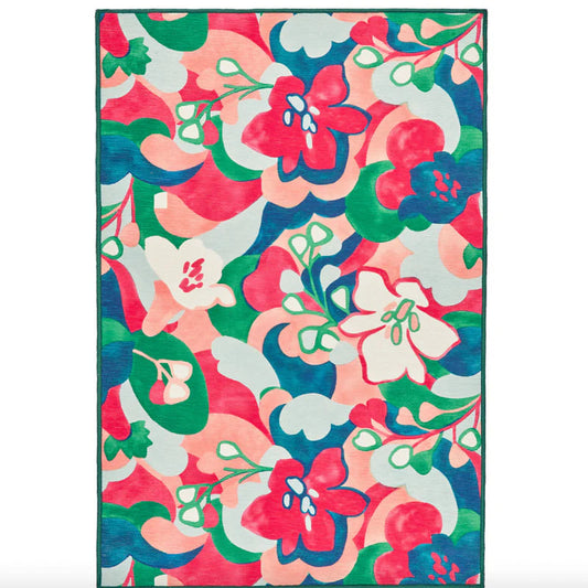 Dreamy Daisies Multi Machine Washable Rug WASHABLE
