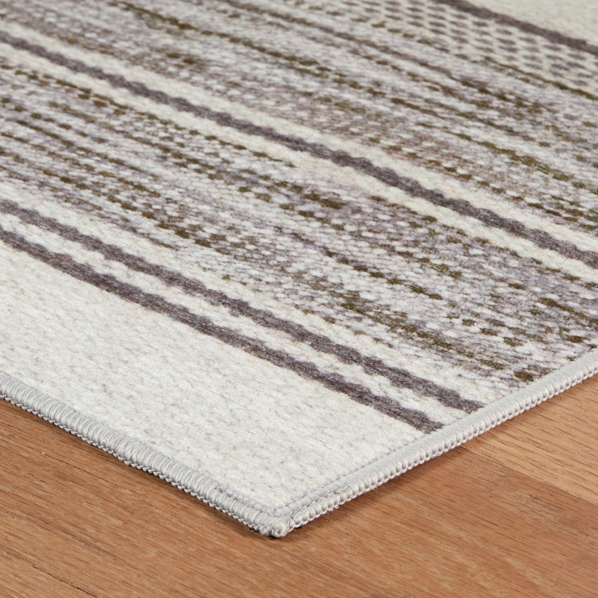 Ellington Stripe Grey Machine Washable Rug Rugs
