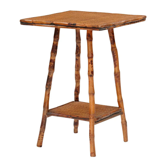 English Bamboo Side Table - Square Accent Tables