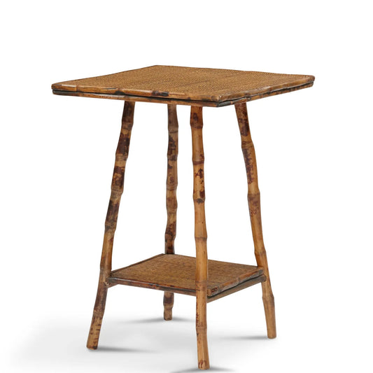 English Bamboo Side Table - Square Accent Tables