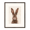 European Hare I- Glass Framed Framed Art