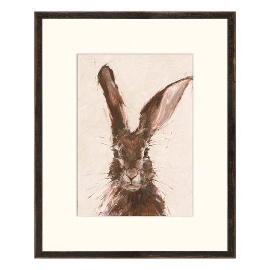European Hare II- Glass Framed Framed Art