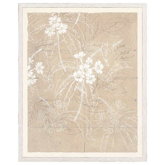 Floral Pattern on Parchment I Framed Art