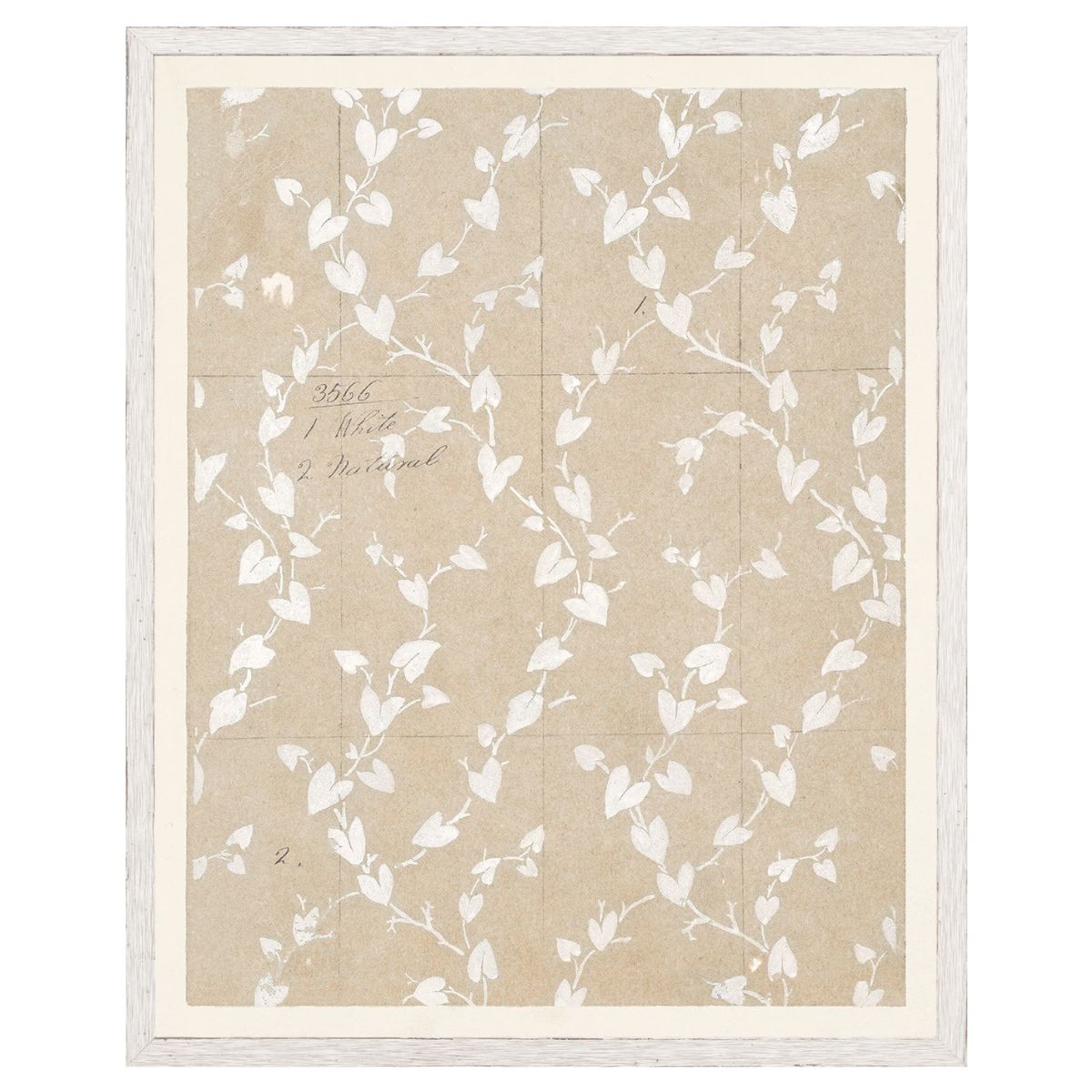 Floral Pattern on Parchment II Framed Art