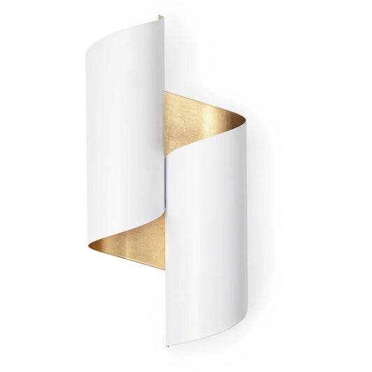 Folio Sconce Wall Sconces White and Gold