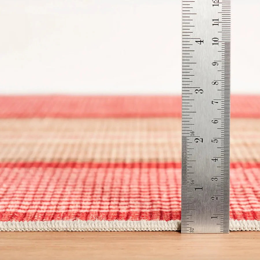 Framboise Ticking Multi Machine Washable Rug WASHABLE