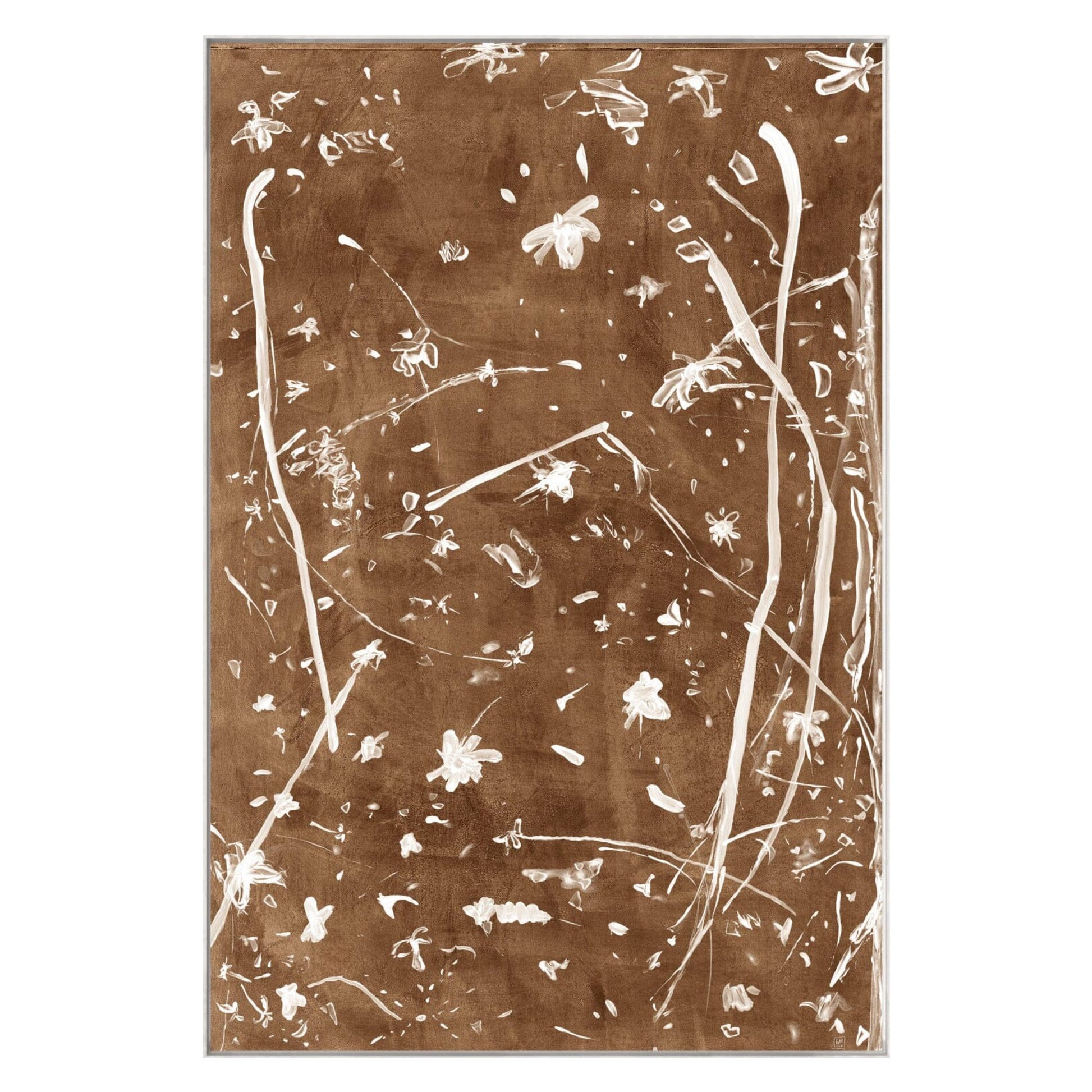 Frond Gestures I- Framed Canvas Framed Art Mocha