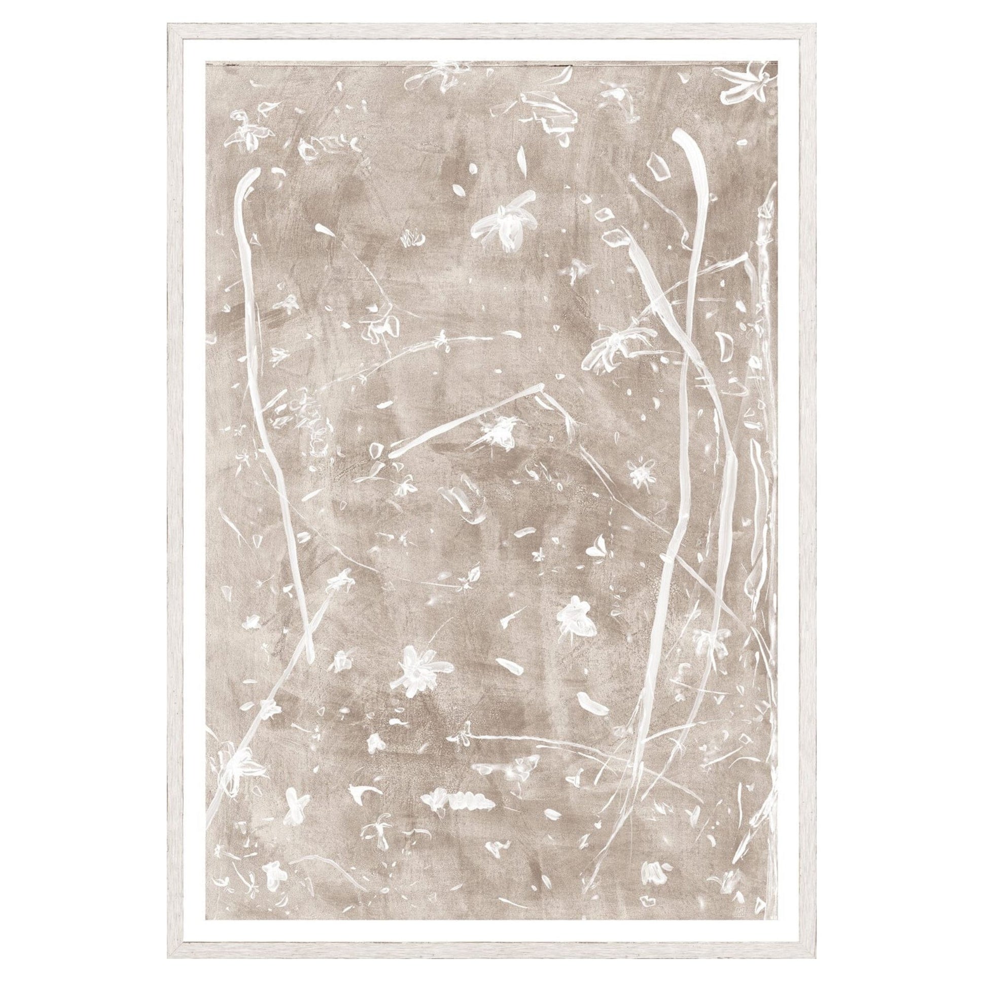 Frond Gestures I- Small Glass Framed Framed Art Taupe