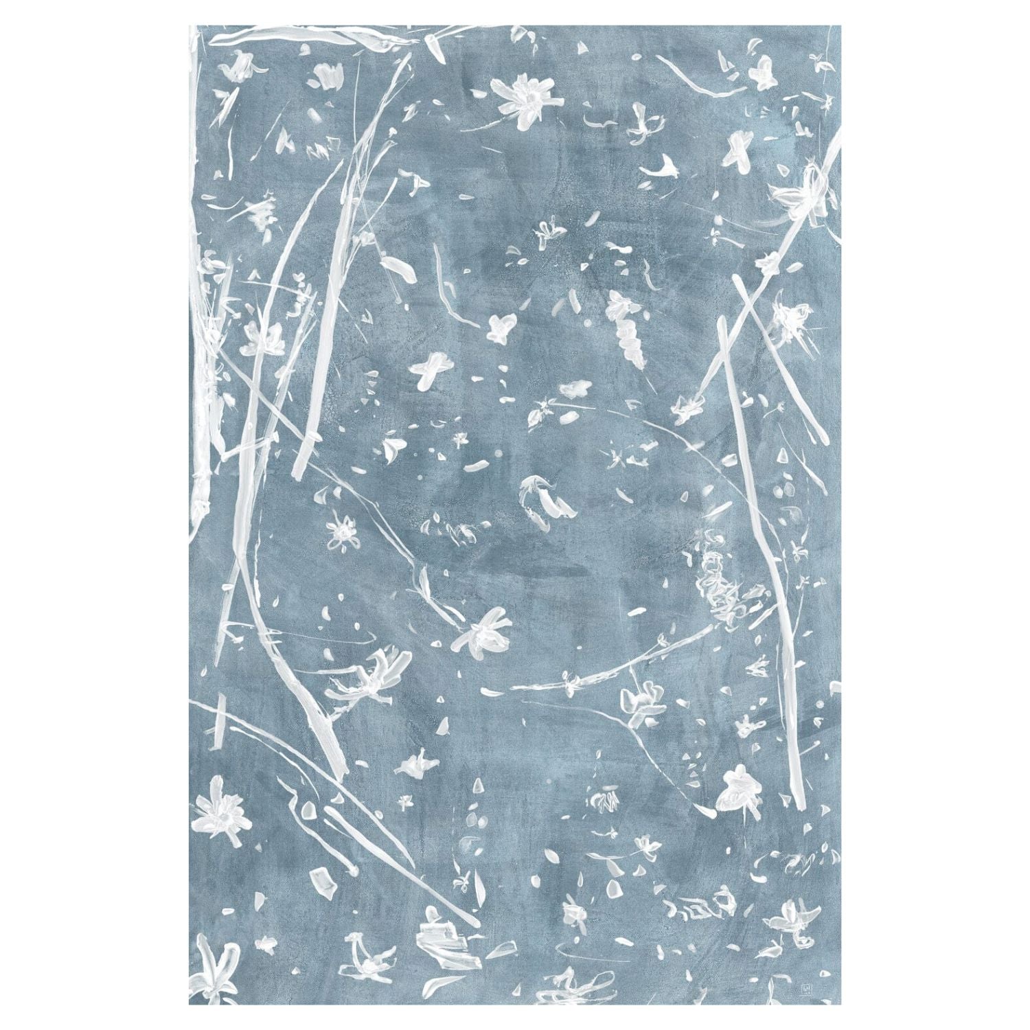 Frond Gestures II- Canvas Framed Art Powder Blue