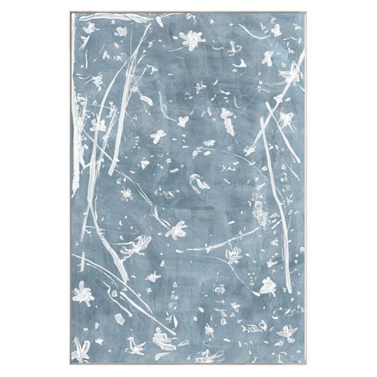 Frond Gestures II- Framed Canvas Framed Art Powder Blue