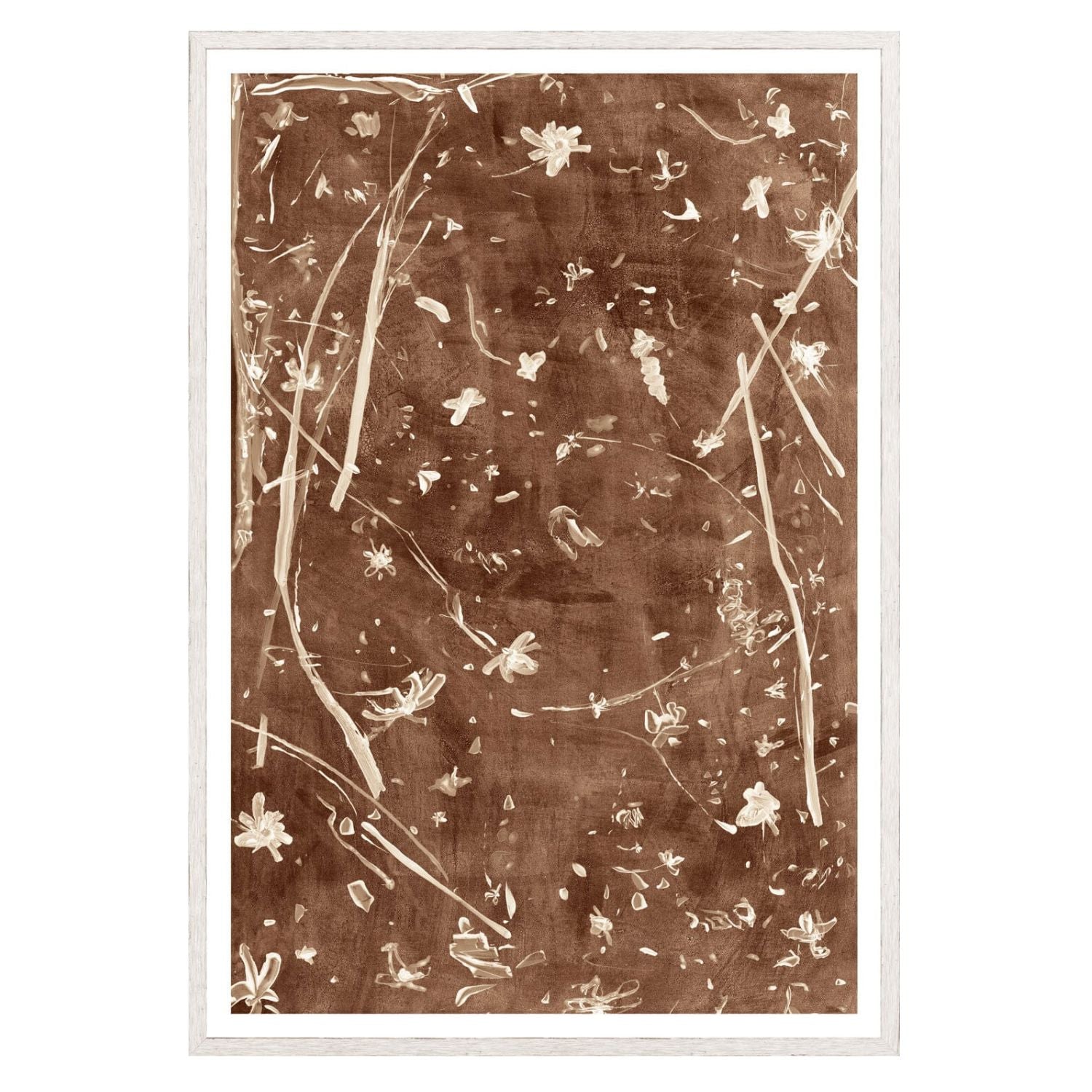 Frond Gestures II- Glass Framed, Small Framed Art Mocha