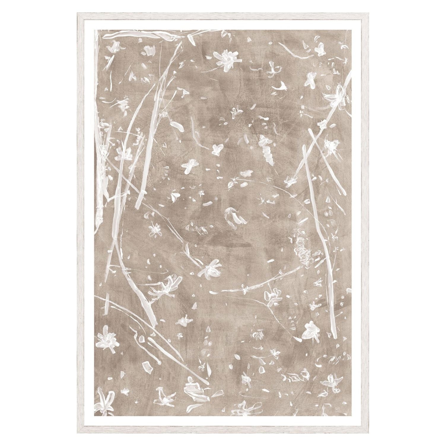 Frond Gestures II- Glass Framed, Small Framed Art Taupe