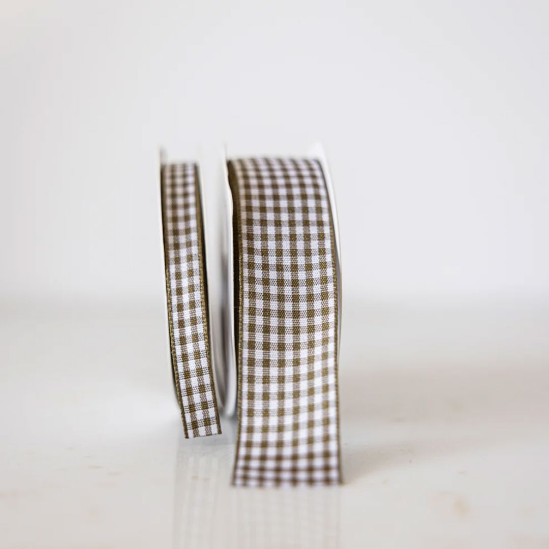 Gingham Olive Ribbon Holiday Decor Kitchen