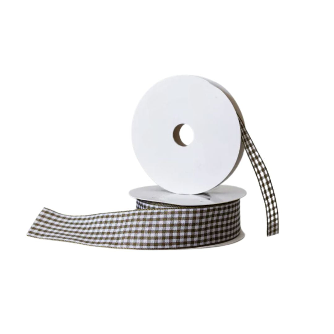 Gingham Olive Ribbon Holiday Decor Kitchen