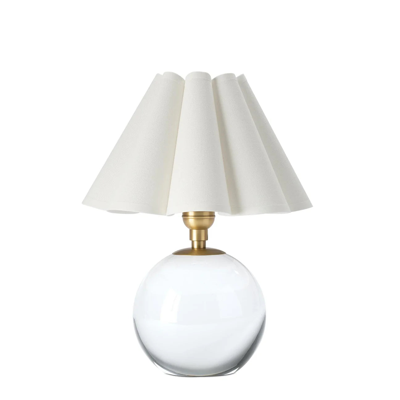 Giorgio Crystal Mini Lamp Table Lamps White Scalloped Shade