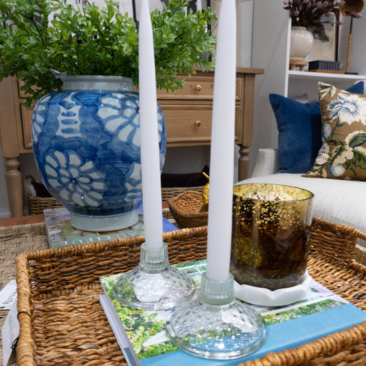 Glass Hobnail Taper Holder Objects & Accents