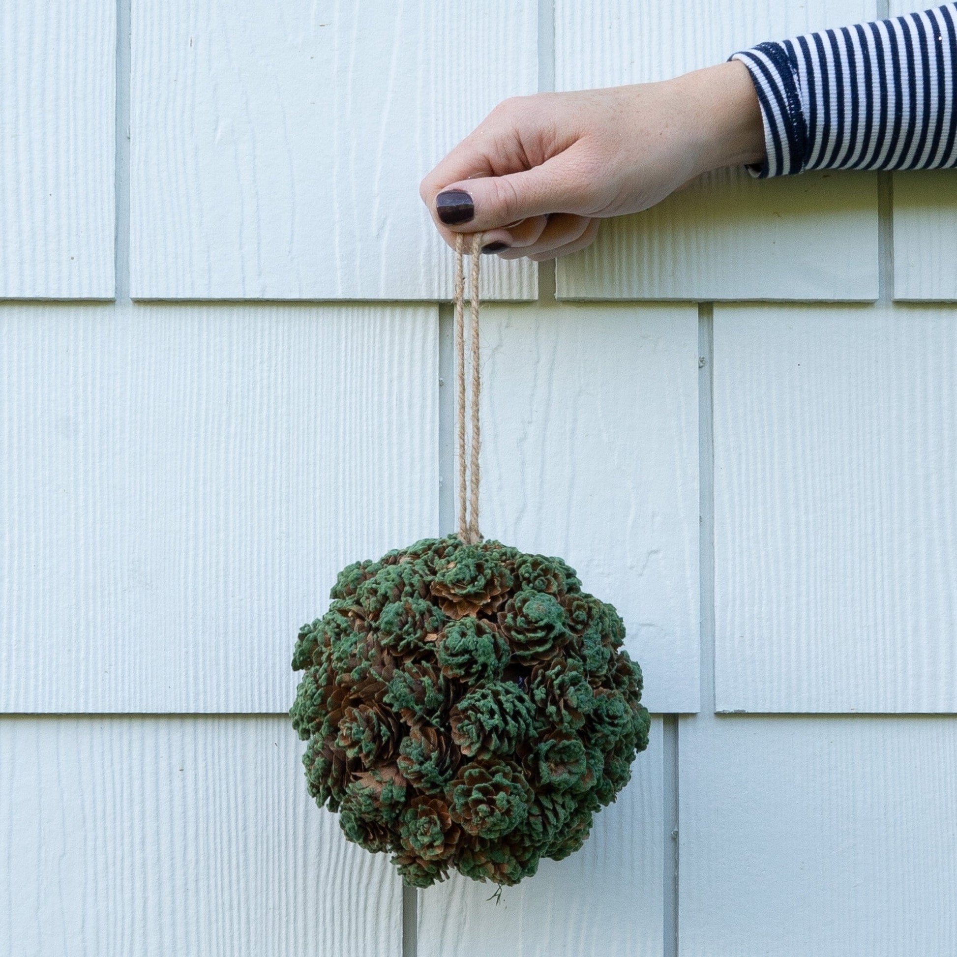 Green & Brown Mini Pinecone Ball- 5.25" Objects & Accents