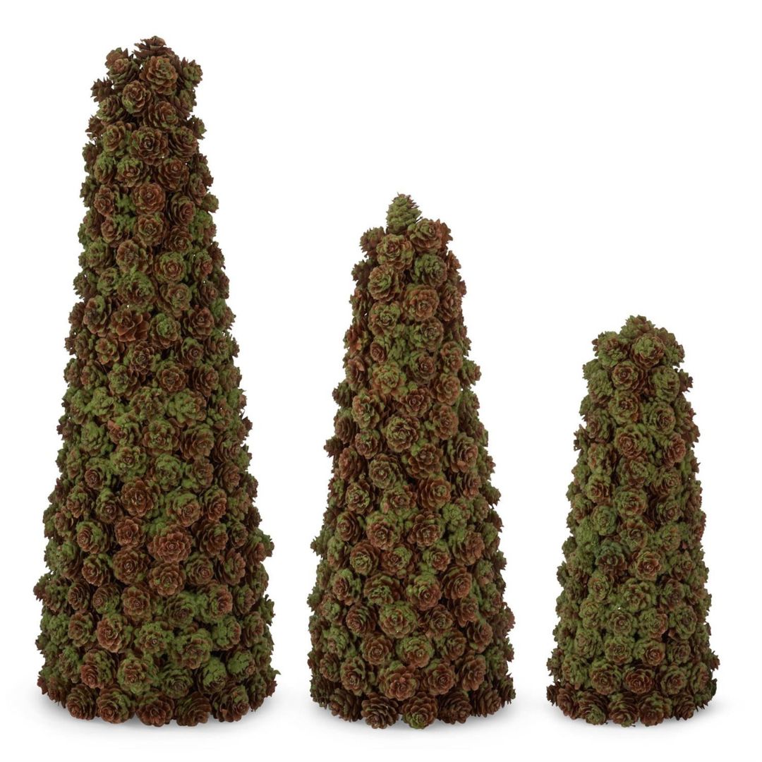 Green & Brown Pinecone Tree Objects & Accents