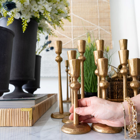 Hammered Gold Candlesticks Candles & Home Fragrance