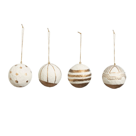 Hand-painted Paper Mache Ornaments Objects & Accents