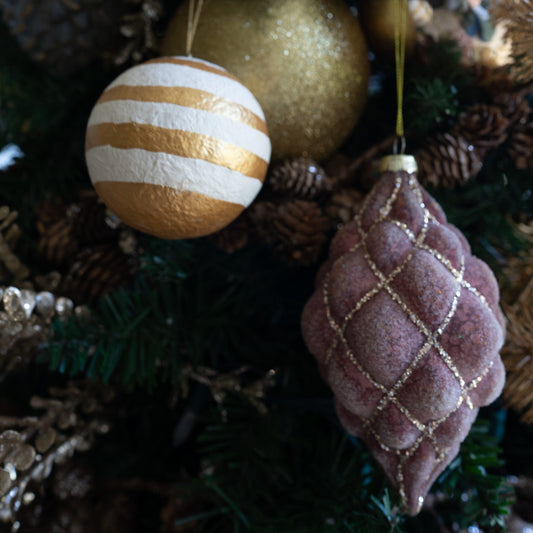 Hand-painted Paper Mache Ornaments Objects & Accents