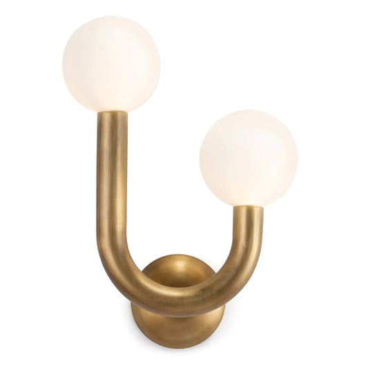 Happy Sconce Right Side Wall Sconces Natural Brass