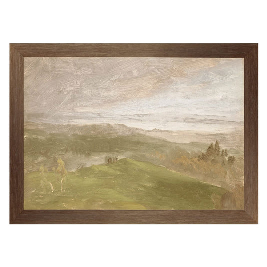 Hudson River School-Summer View, Hudson Valley C. 1870- Canvas on Board Framed Art