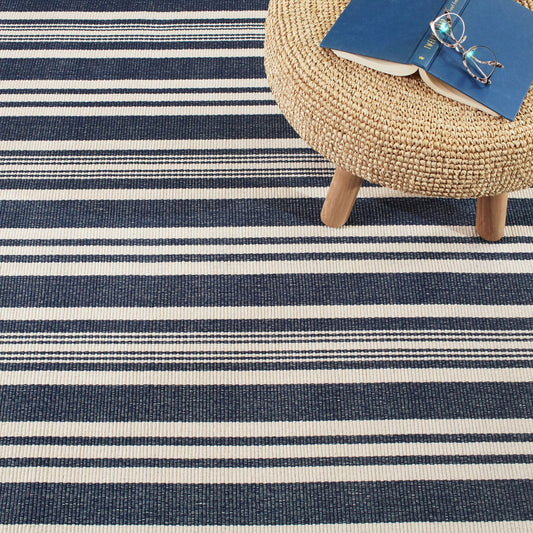 Irving Stripe Ivory Handwoven Cotton Rug Rugs